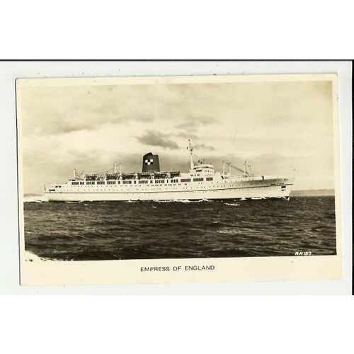 Canadian Pacific SS EMPRESS OF ENGLAND Postcard by Valentine (R.P. 150)