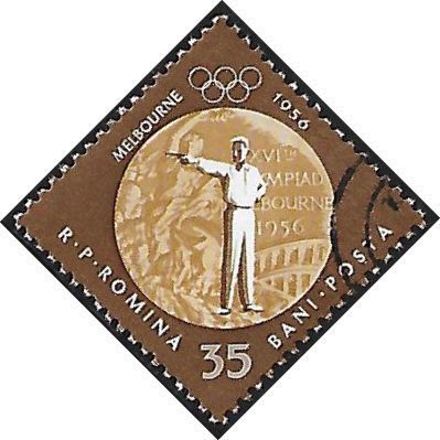 Mi 2013 A: 35 b. bicoloured Olympic Games 1960: Gold Medals: Pistol-shooting.