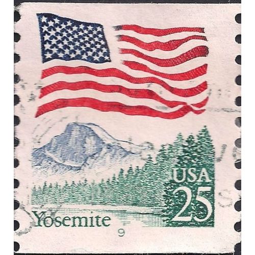 USA, Flag Over Yosemite, green 1988, 25c, #2
