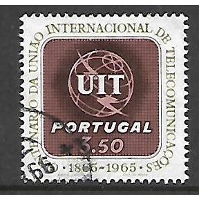 PORTUGAL 1965 ITU 3e.50 PURPLE AND GREEN SG 1269 FINE USED#2