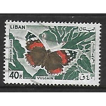 LEBANON 1965 BUTTERFLIES 40p RED ADMIRAL SG 875 FINE USED#