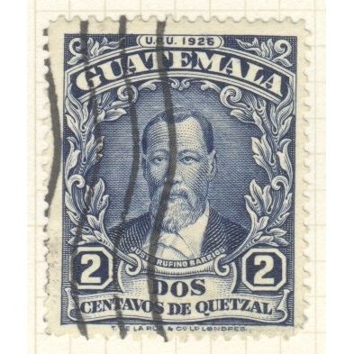 Guatemala 1929 - 2c blue - President Justo Rufino Barrios - used