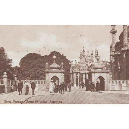 Brighton Old Royal Pavillion Entrance Antique Sussex Postcard