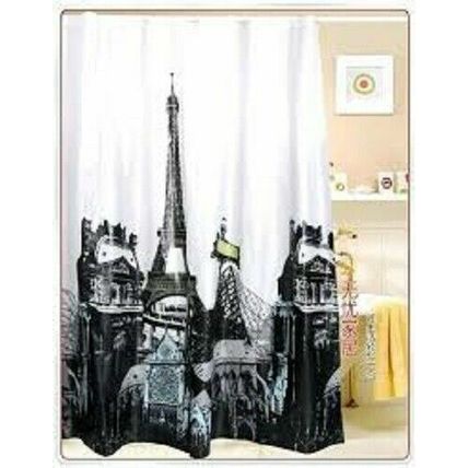 Paris Metro Scenery Shower Curtain Vinyl w/Hooks Mint in Package