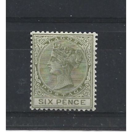 Lagos.SG25 6d Olive-Green.Mounted Mint.Nov24
