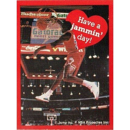MICHAEL JORDAN VINTAGE VALENTINE CARD HAVE A JAMMIN DAY