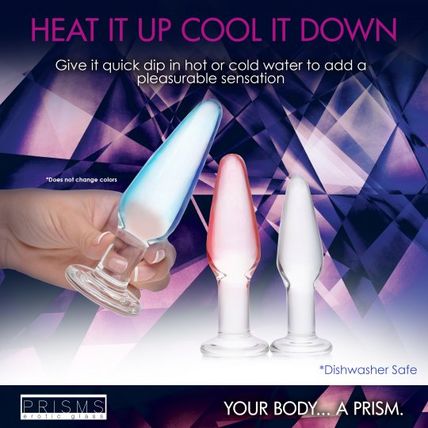 Dosha 3 Piece Glass Anal Plug Kit Butt Prisms Erotic Borosilicate Small to Large