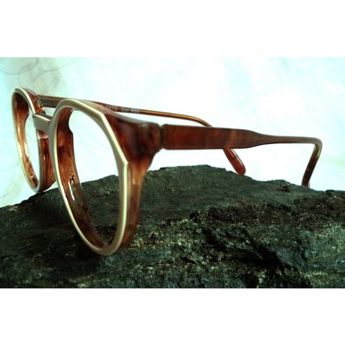 Rare 60s Loris Vidal Horn Rim Lennon NEW Round Amber 44-18 Eyeglasses sunglasses