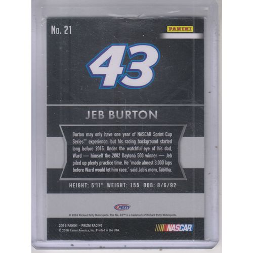 2016 Panini prizm racing Jeb Burton #21