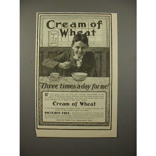 1900 Cream of Wheat Ad - Three Times a Day for Me