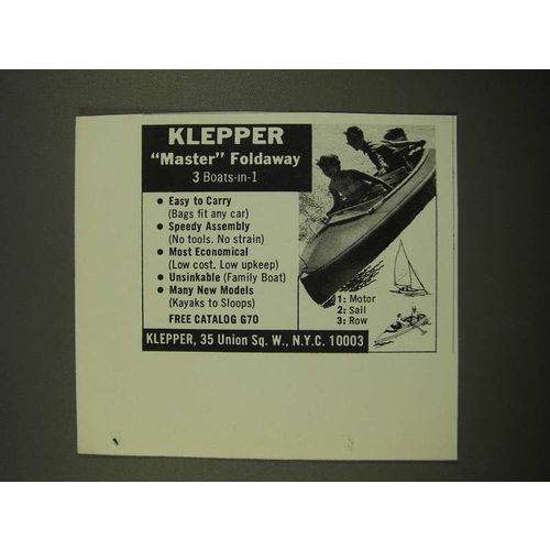 1970 Klepper Master Foldaway Boat Ad