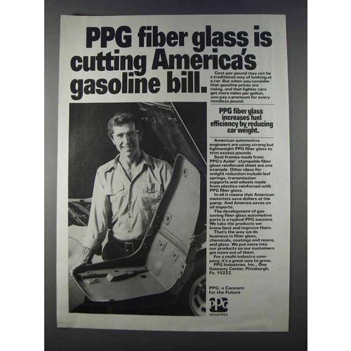 1980 PPG Fiber Glass Ad - Cutting Gasoline Bill