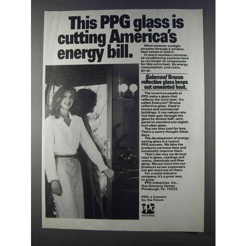 1980 PPG Solarcool Bronze reflective glass Ad - Energy