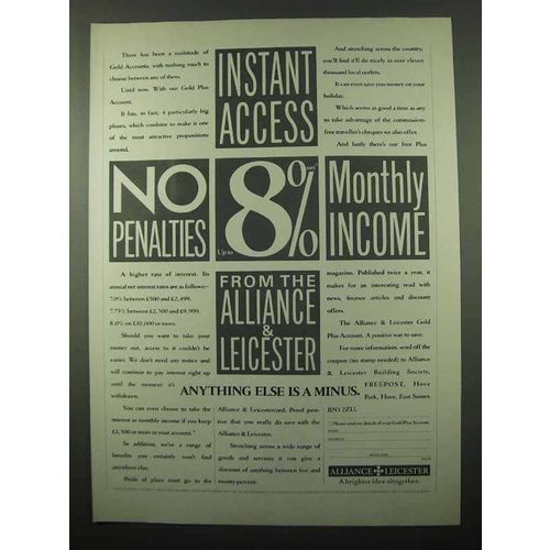 1987 Alliance Leicester Ad - Instant Access