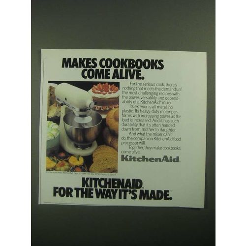 1987 KitchenAid Mixers Ad - Makes Cookbooks Come Alive