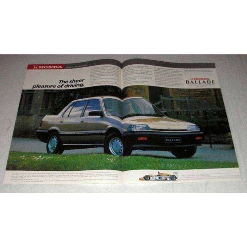1987 Honda Ballade Car Ad - Pleasure of Driving