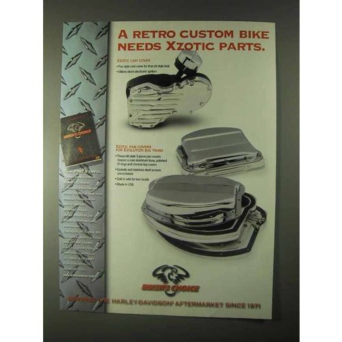 1999 Biker's Choice Xzotic Pan Covers Ad - Retro