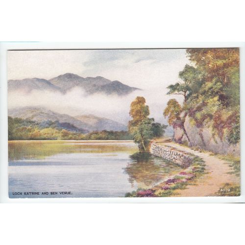 Loch Katrine and Ben Venue Art Postcard E W Trick A1179