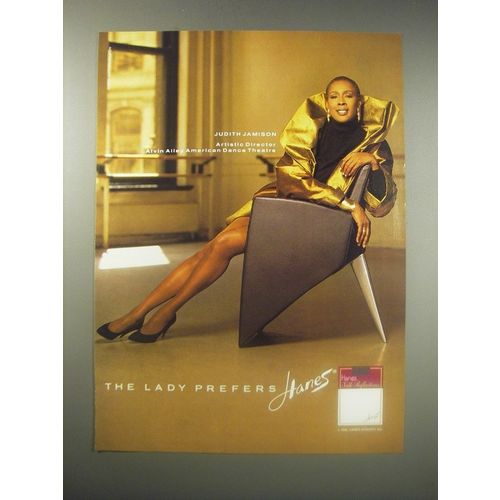 1990 Hanes Silk Reflections Pantyhose Ad - Judith Jamison - The Lady Prefers