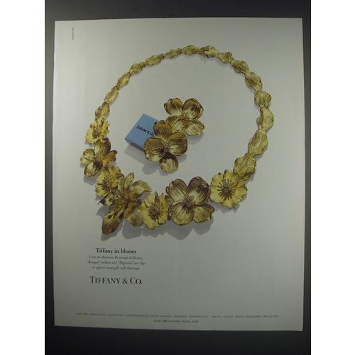1991 Tiffany Jewelry Ad - American Perennials Collection Bouquet Necklace