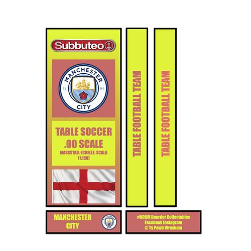 Tabletop Football Subbuteo Box LABEL Manchester City (ENG) away 2019 3rd