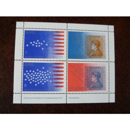 Ireland 1976 Bicentenary American Revolution stamp mint miniature sheet SGMS395