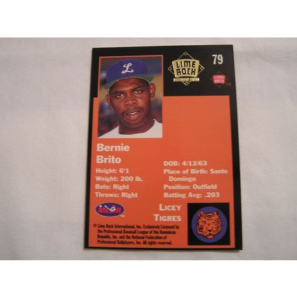 Bernie Brito 1993 Lime Rock Winter League GOLD NO. 79