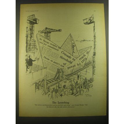 1967 Cartoon by Norman Mansbridge - The Launching