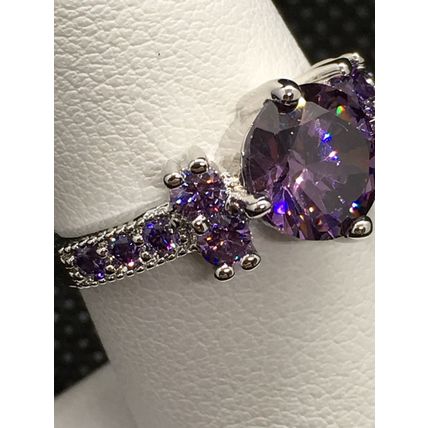 Ring Fashion Purple CZ #15 USA Seller
