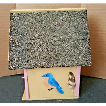 Handmade Homemade Folk Art Bird Themed Decorative Indoor Birdhouse