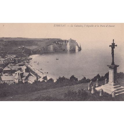 Etretat Le Calvaire Et Falaise D'Aval Old French Mint Postcard