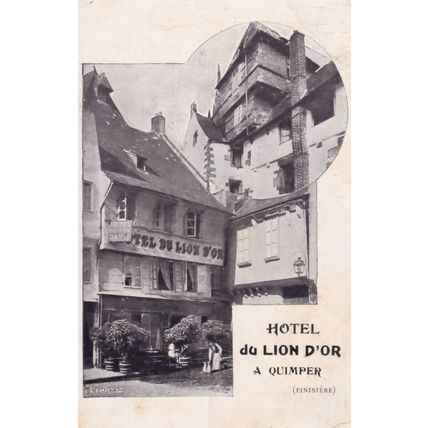 Hotel Du Lion D'Or A Quimper Finistere Old Postcard