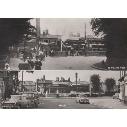 Hale Manchester Train Railway Station Real Photo Postcard