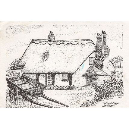 Tythe Cottage Littleham Devon Artist Painting Postcard
