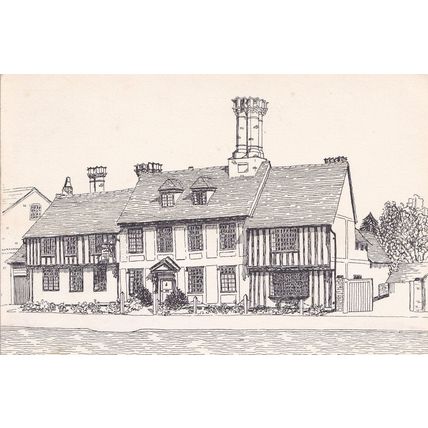 Nethergate Hotel Clare Suffolk Artist Drawing Postcar