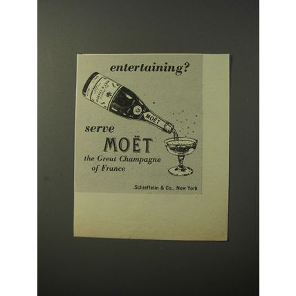 1953 Moet Champagne Ad - Entertaining?