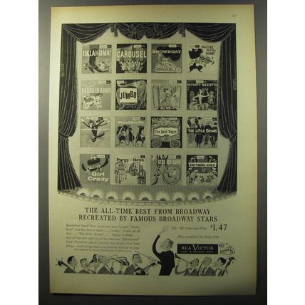 1953 RCA Victor Broadway Musical Albums Ad - The all-time best from Broadway
