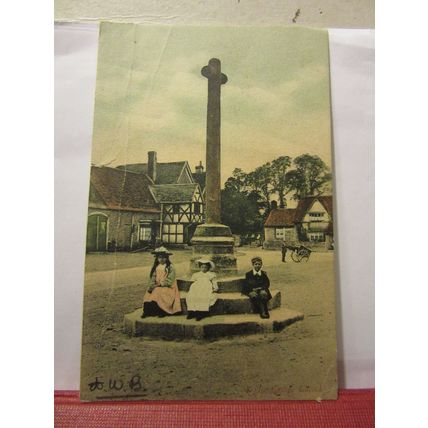 MARKET CROSS, LACOCK WILTSHIRE used antique postcard by E C Hunt . 1907 pm =