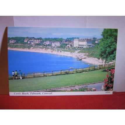 CASTLE BEACH, FALMOUTH, CORNWALL unused postcard by Harvey Barton =