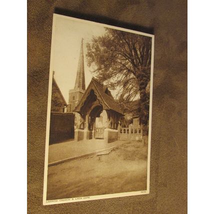 1928 RP Postcard- Harrow church & Gate -London Borough of Harrow