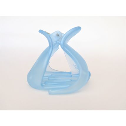 Lite blue velvet like hair claw clip