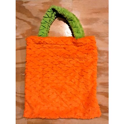 New w/Tag Orange Big Tooth Silly Pumpkin 14x14 Trick Or Treat Bag - Halloween