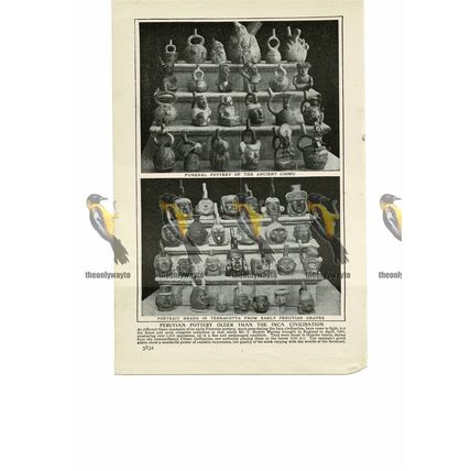 Pottery from Pre-Inca Civilisations (1), Peru, Book Illustration (Print), 1909