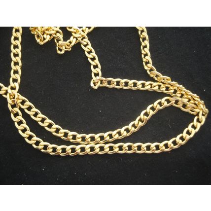 Quality 22" yellow gold plated 33g curb chain necklace