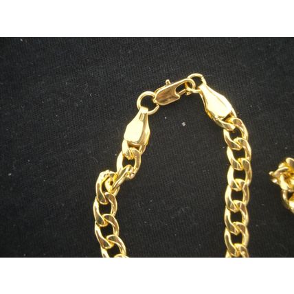 Quality 22" yellow gold plated 33g curb chain necklace