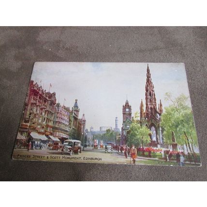 1940s Postcard - Princes street scene, Edinburgh - Art Colour A57