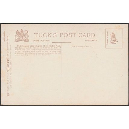 Old Houses with Church, Arundel, Sussex, c.1907 - Tuck's Oilette Postcard