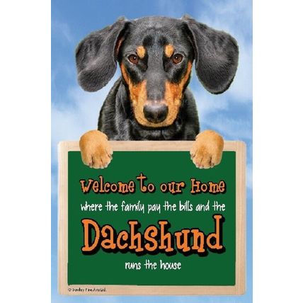 3D DACHSHUND BLACK AND TAN WELCOME SIGN 3D great Christmas stocking filler