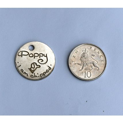 Pet ID, Luggage Tags etc, Round FREE ENGRAVING BOTH SIDES FREE POST