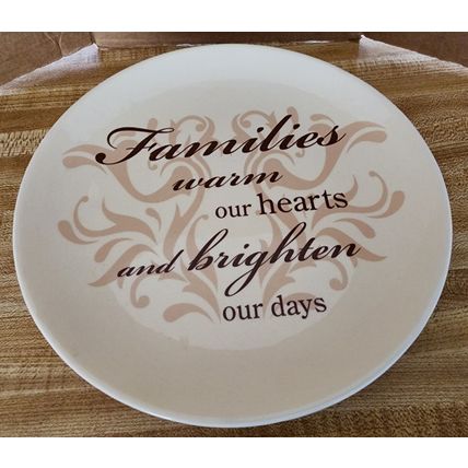 Pavilion Gift Simply Stated Families Warm Our Hearts Decorative Plate #66040